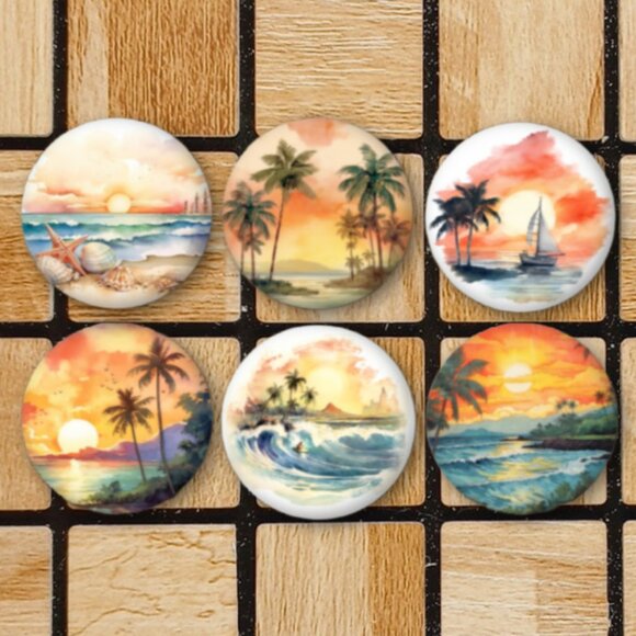 Hawaiian Hawaii Fridge Magnets Set Of 6 Metal Magnets For Home Office Kitchen - Picture 1 of 6